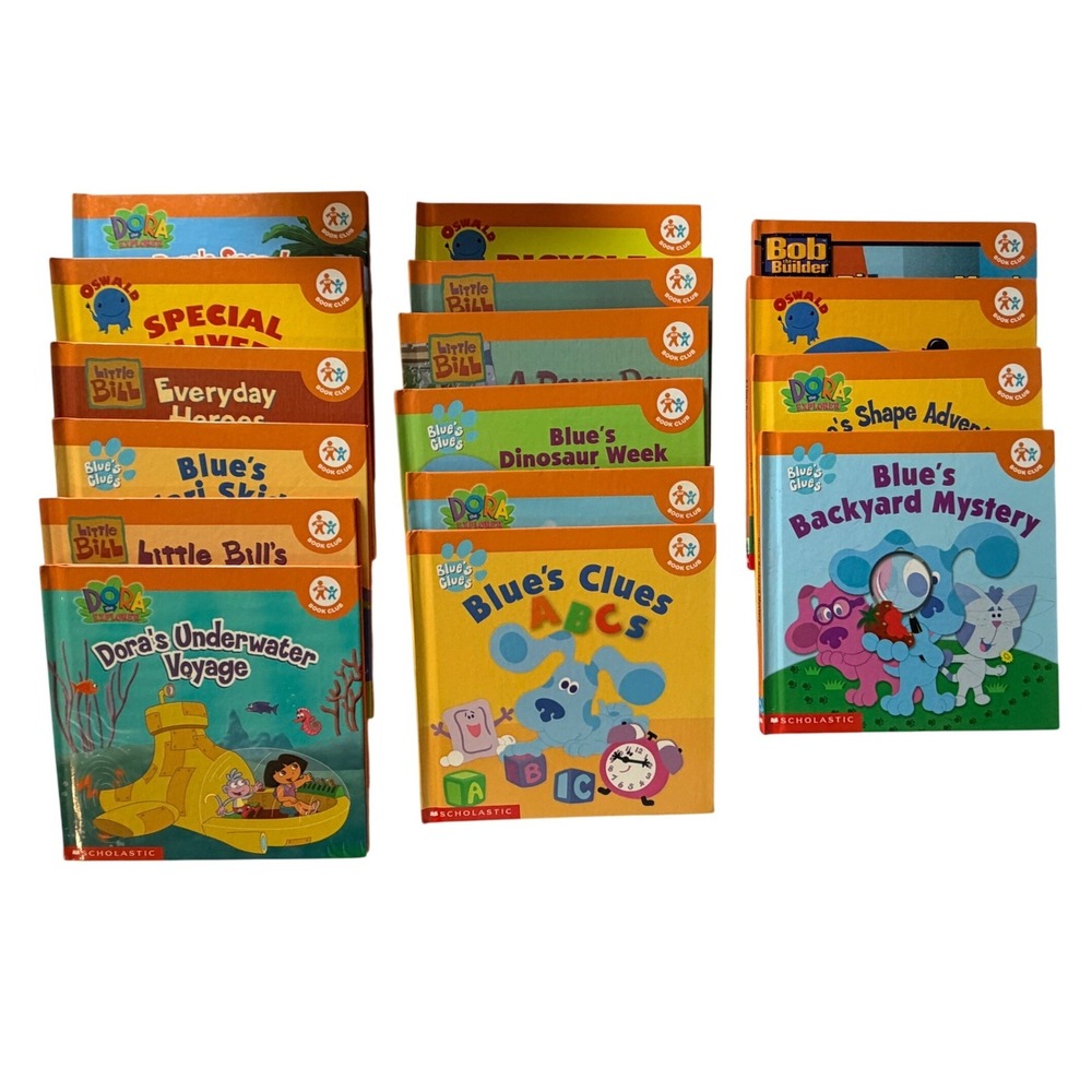 Vintage Nick Jr Book Club Scholastic Lot 16 Dora Blue's Clues Oswald Little Bill